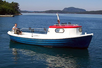 Angelboot Neptun 24ft, 10 PS mit Schlupfkabine