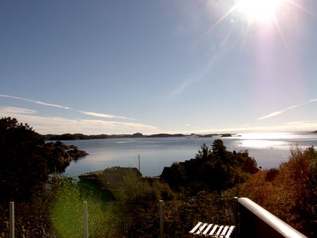 Suednorwegen Syrdalsstranda Unterkunft Balkon