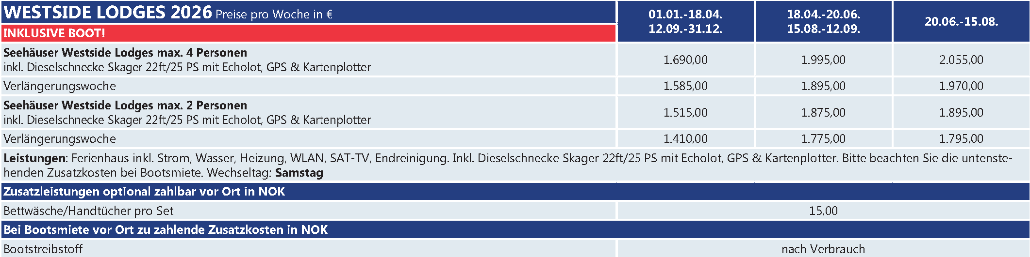 Preise Westside Lodges Westside Lodges